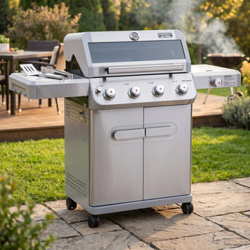Monument Grills M405K Freestanding Gas BBQ Grill 4 Burners + Side Burner