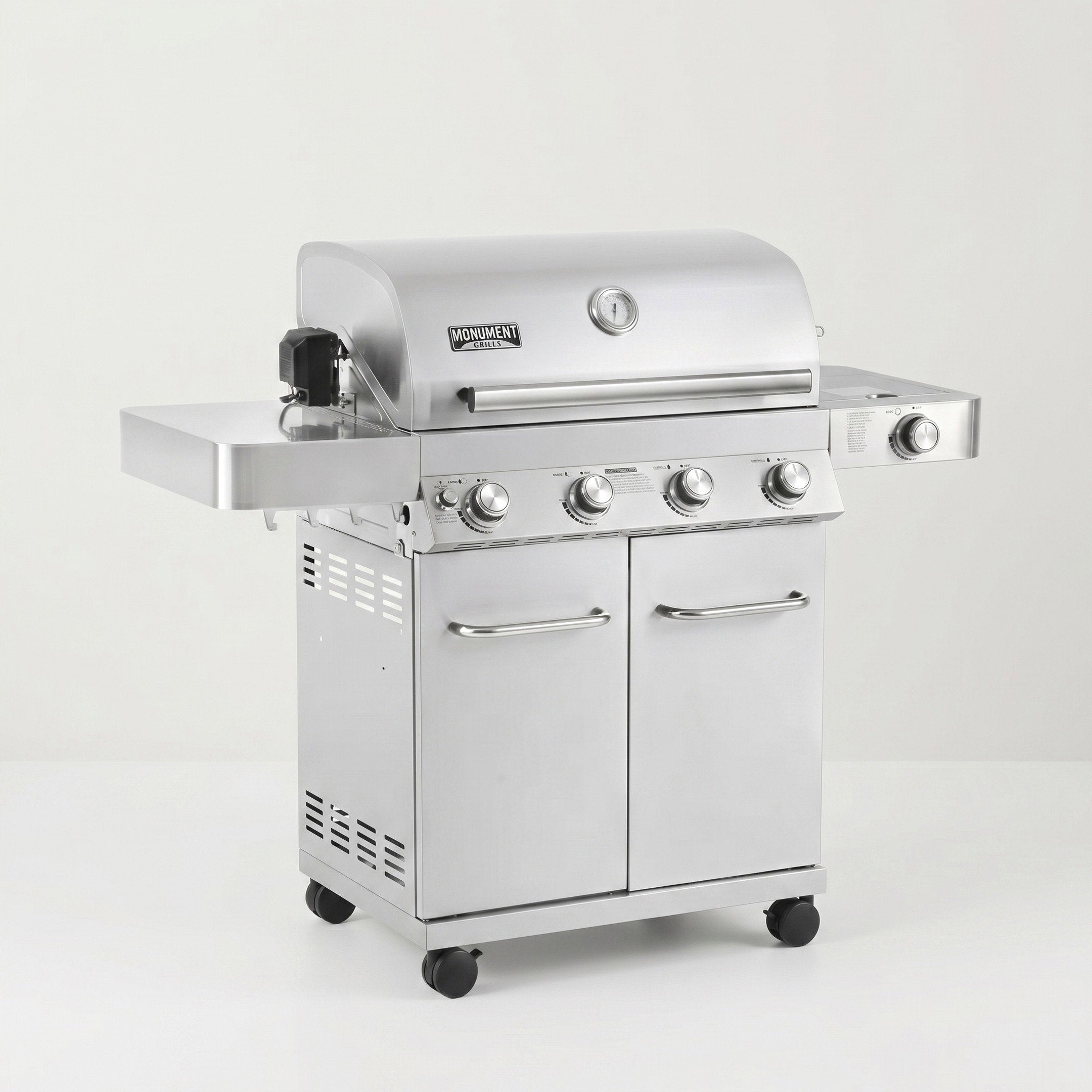 Monument Grills 17842 4-Burner Propane Gas Grill w/ Rotisserie Kit & Side Burner