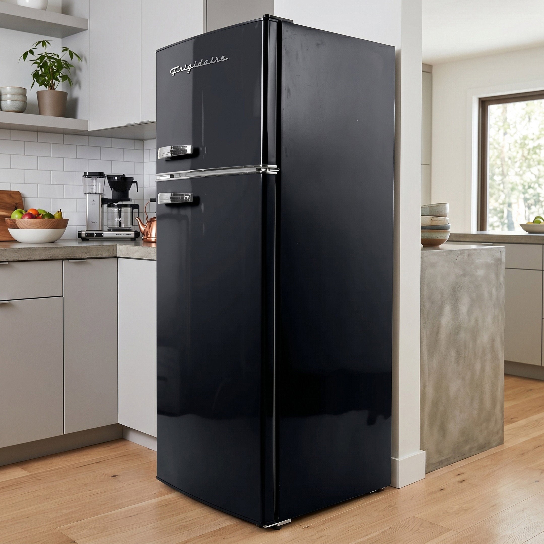 Frigidaire 7.5 Cu Ft Retro Fridge Freezer Combo Black EFR753-BLACK