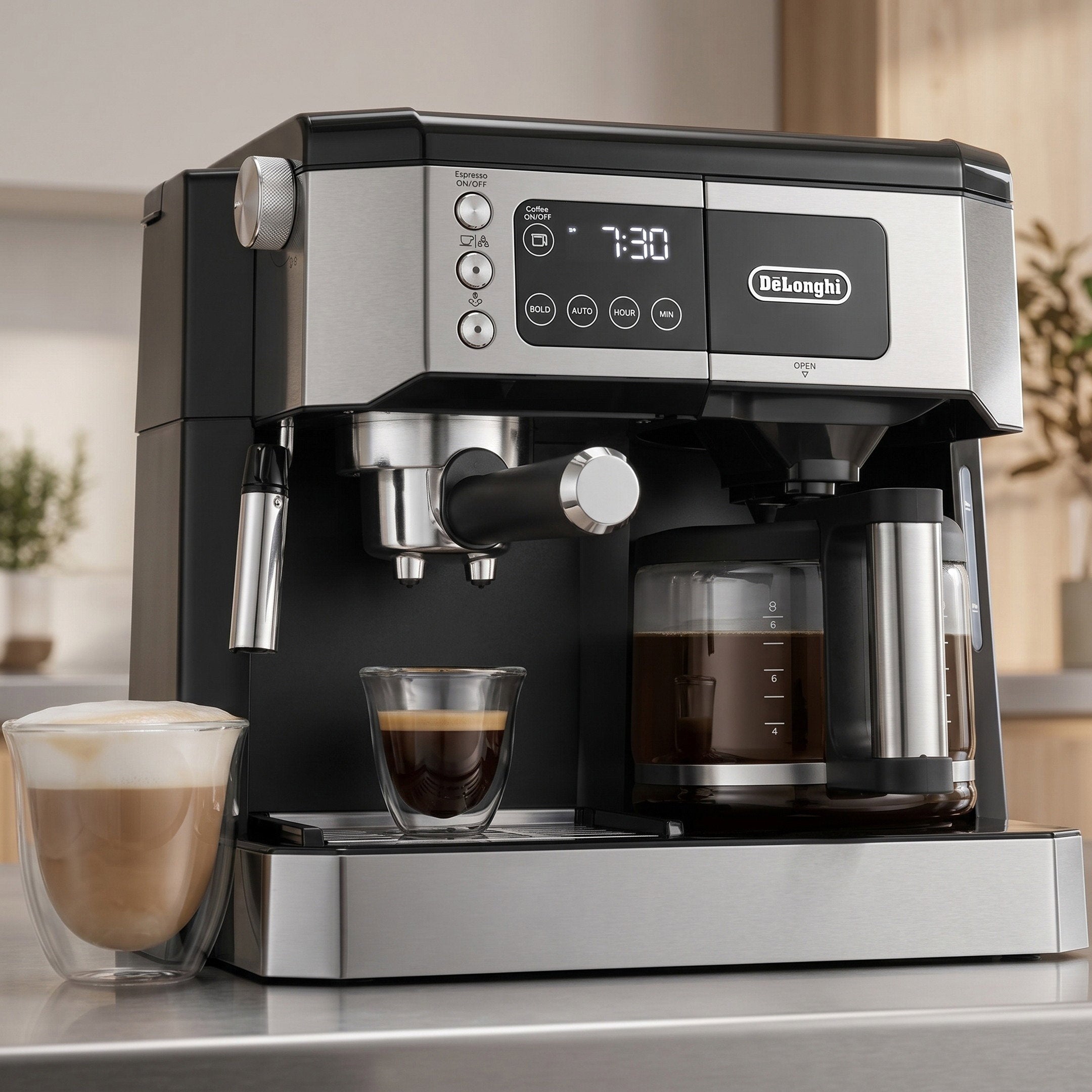 De'Longhi COM530M Coffee & Espresso Combo Brewer Cappuccino Machine Black