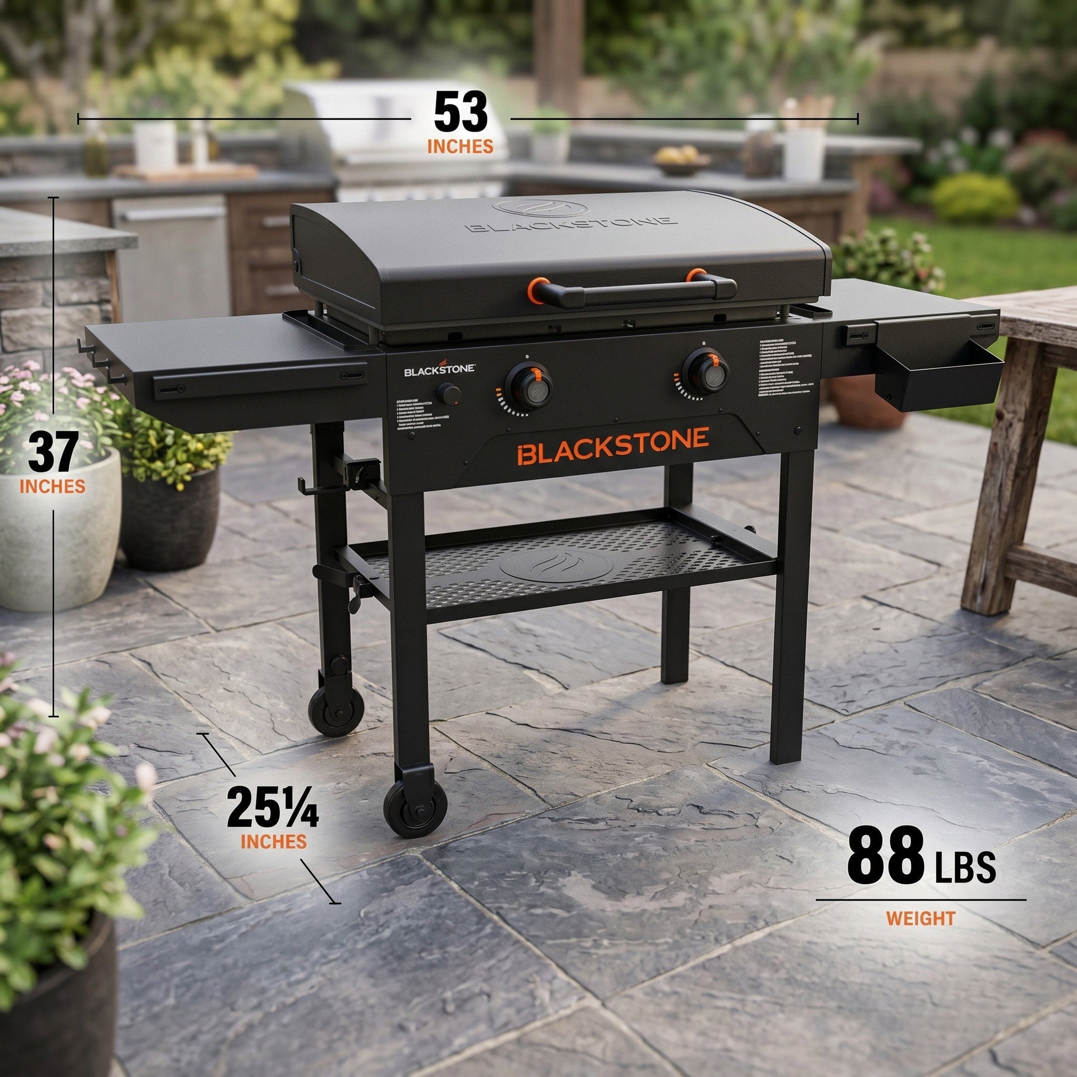Blackstone 28" Omnivore 2-Burner Propane Gas Griddle w/ Hood Outdoor BBQ