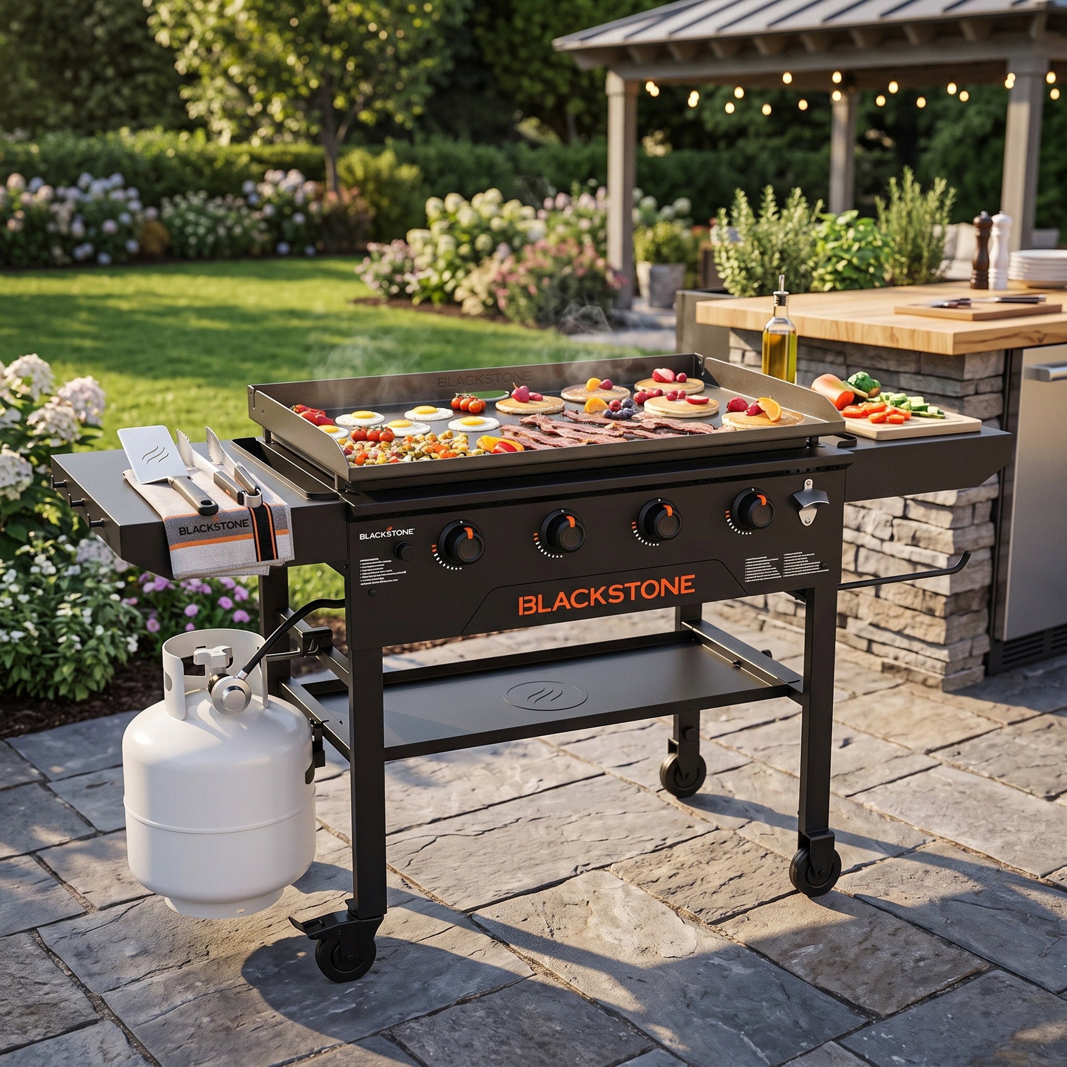 Blackstone 36" Omnivore Griddle with Folding Shelves Flat Top Grill BBQ