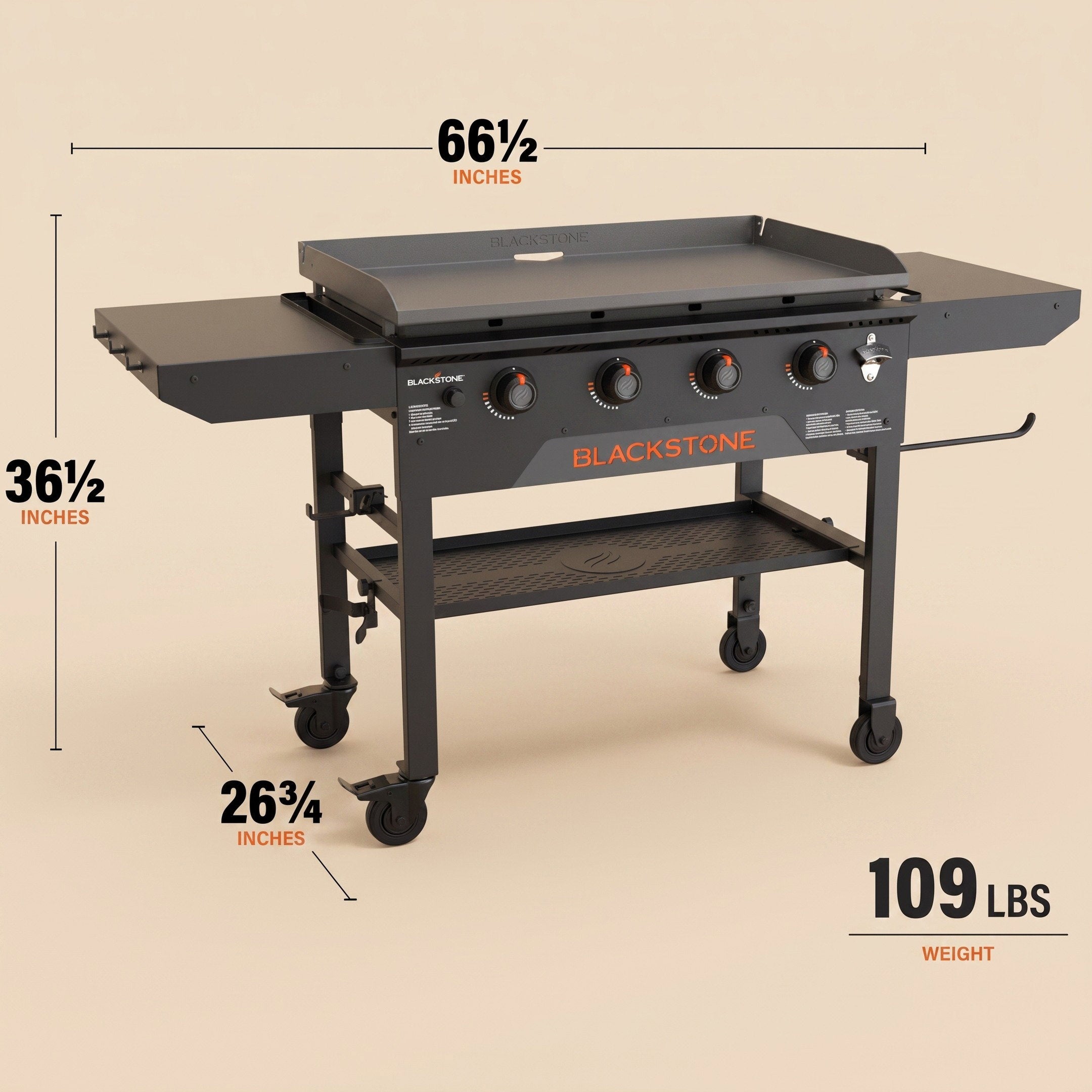 Blackstone 36" Omnivore Griddle with Folding Shelves Flat Top Grill BBQ