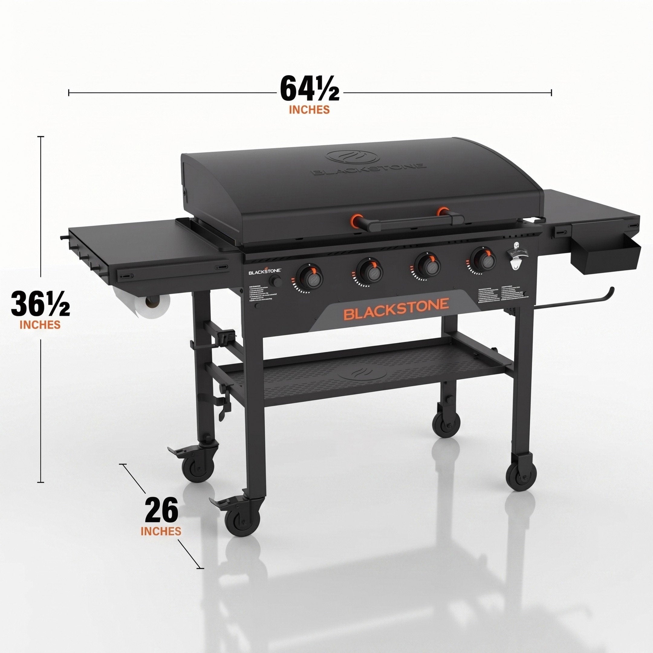 Blackstone 36" 4-Burner Omnivore Griddle Grill Hood Extendable Shelves