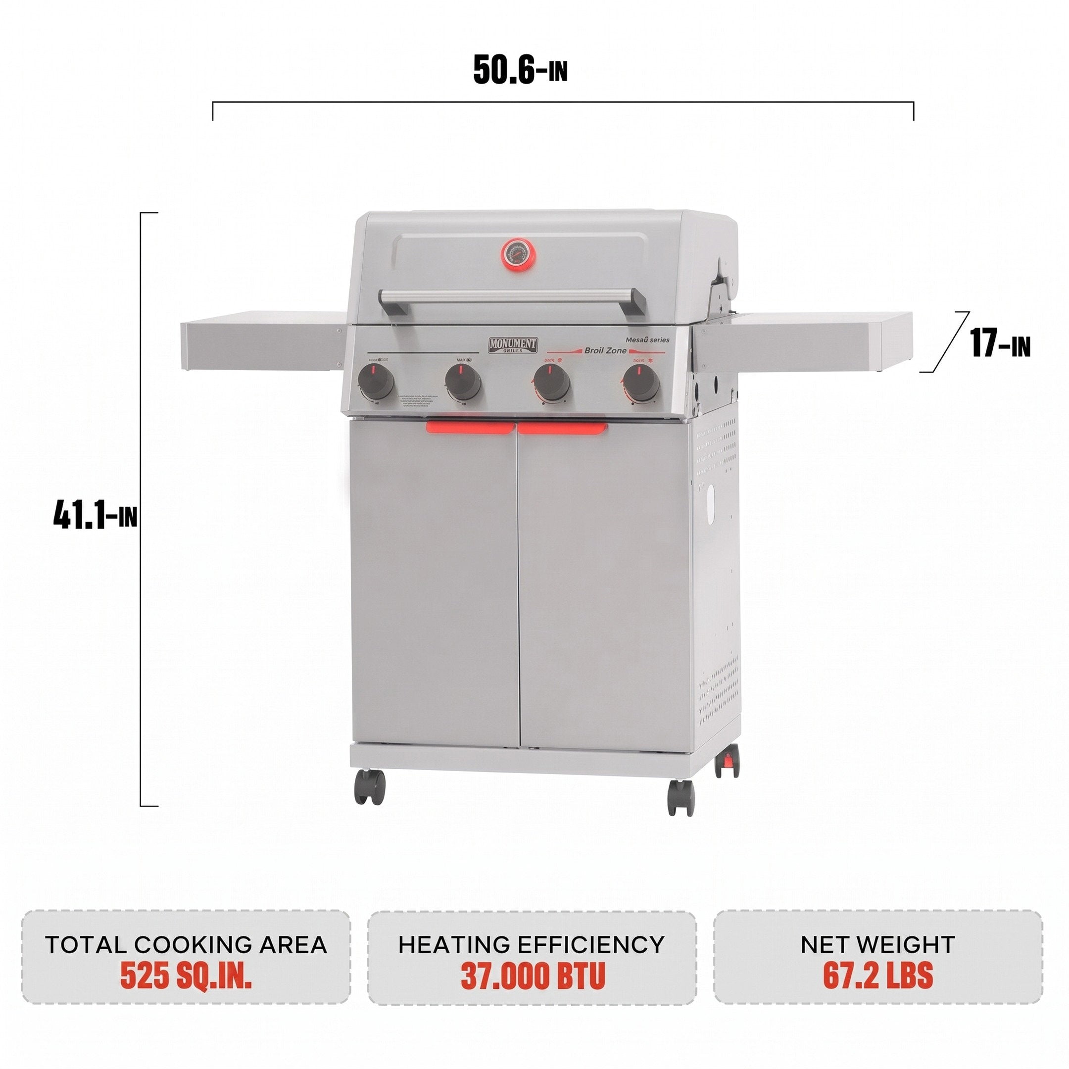 Monument Grills Mesa II 410BZ 4 Burner Propane Gas Grill 37000 BTU