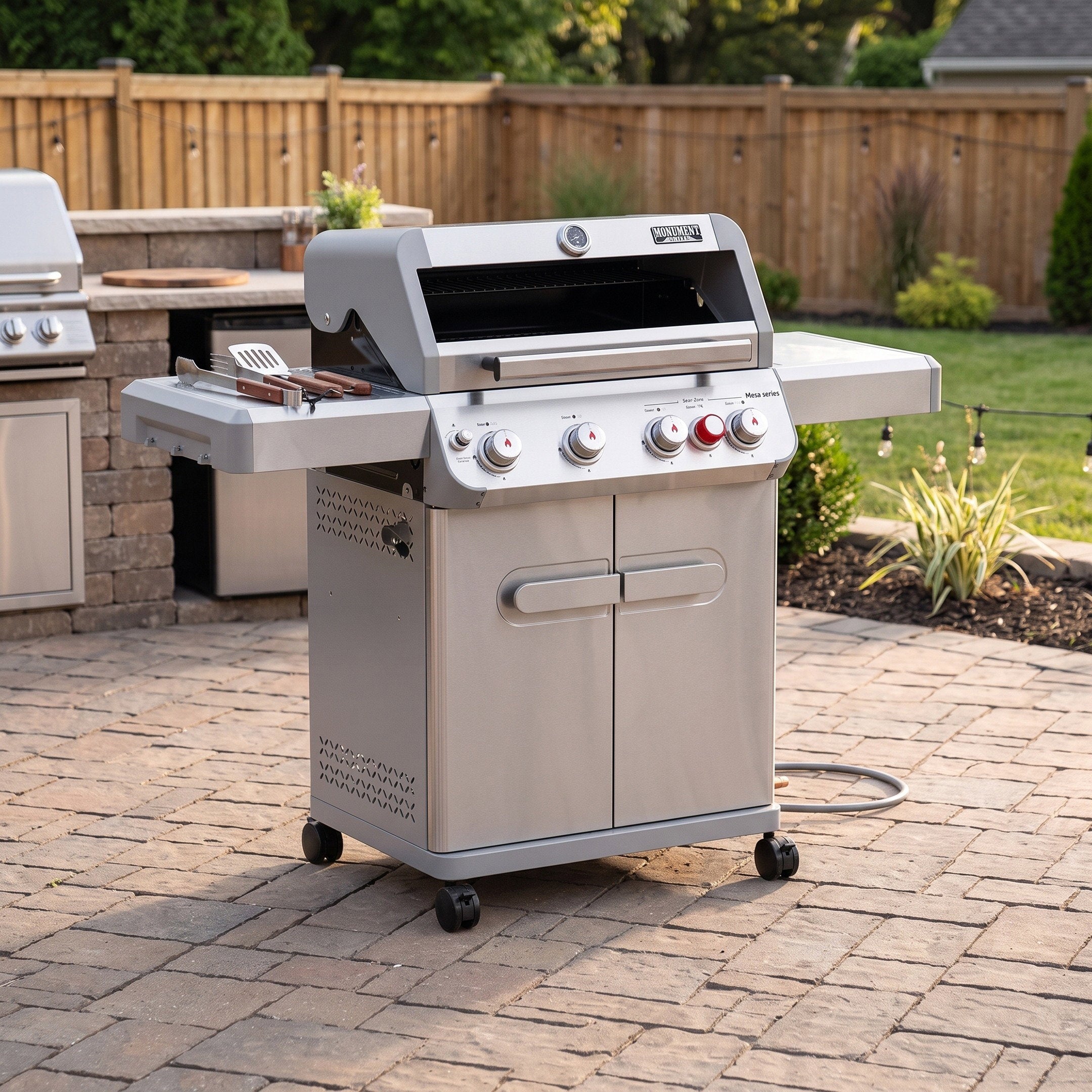Monument M415BZNG 5-Burner Natural Gas Grill 50K BTU 630 Sq In