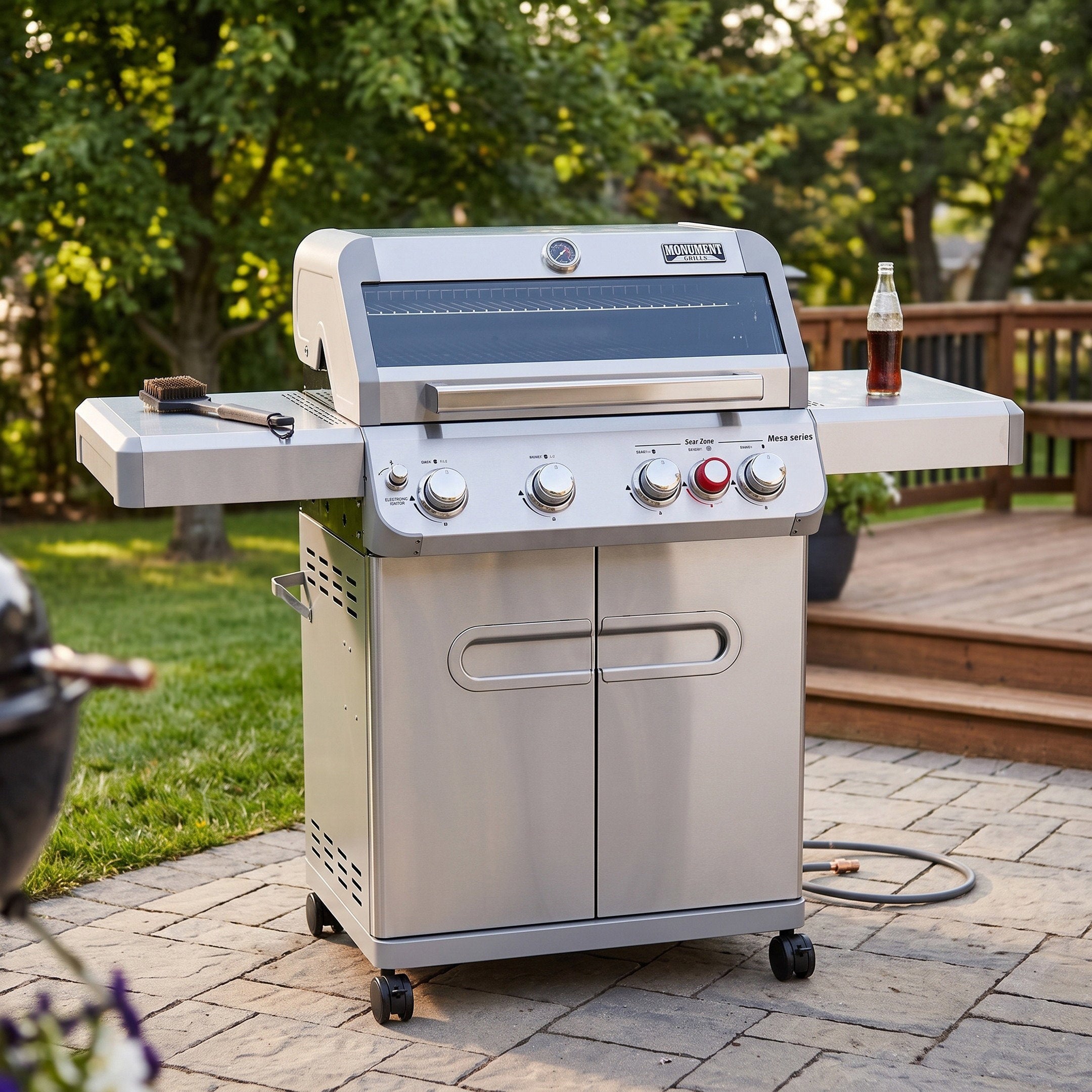 Monument M415BZNG 5-Burner Natural Gas Grill 50K BTU 630 Sq In