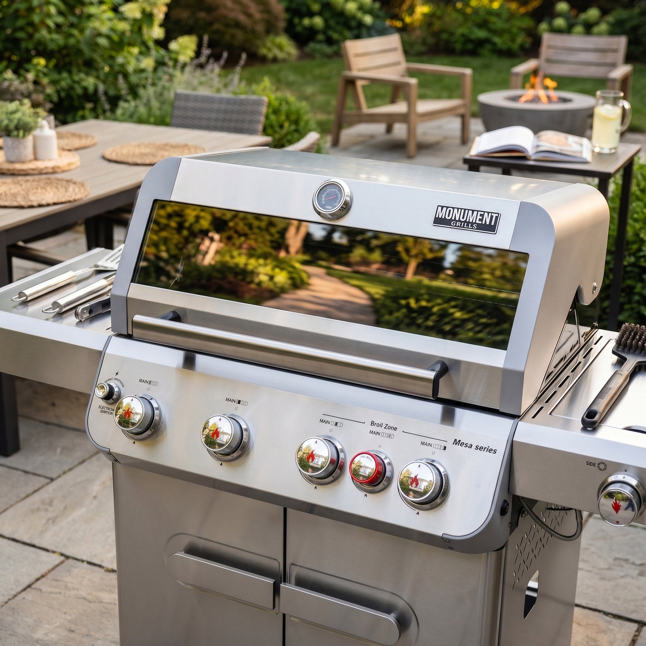 Monument Mesa 415BZ 4+1 Burner Propane Gas Grill 62000 BTU Side Burner